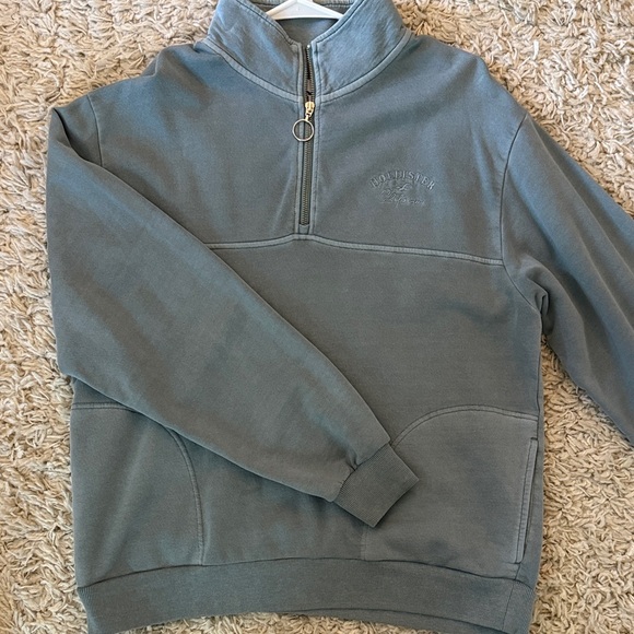 Hollister Tops - Women's Grayish Green Quarter-Zip Sweatshirt
